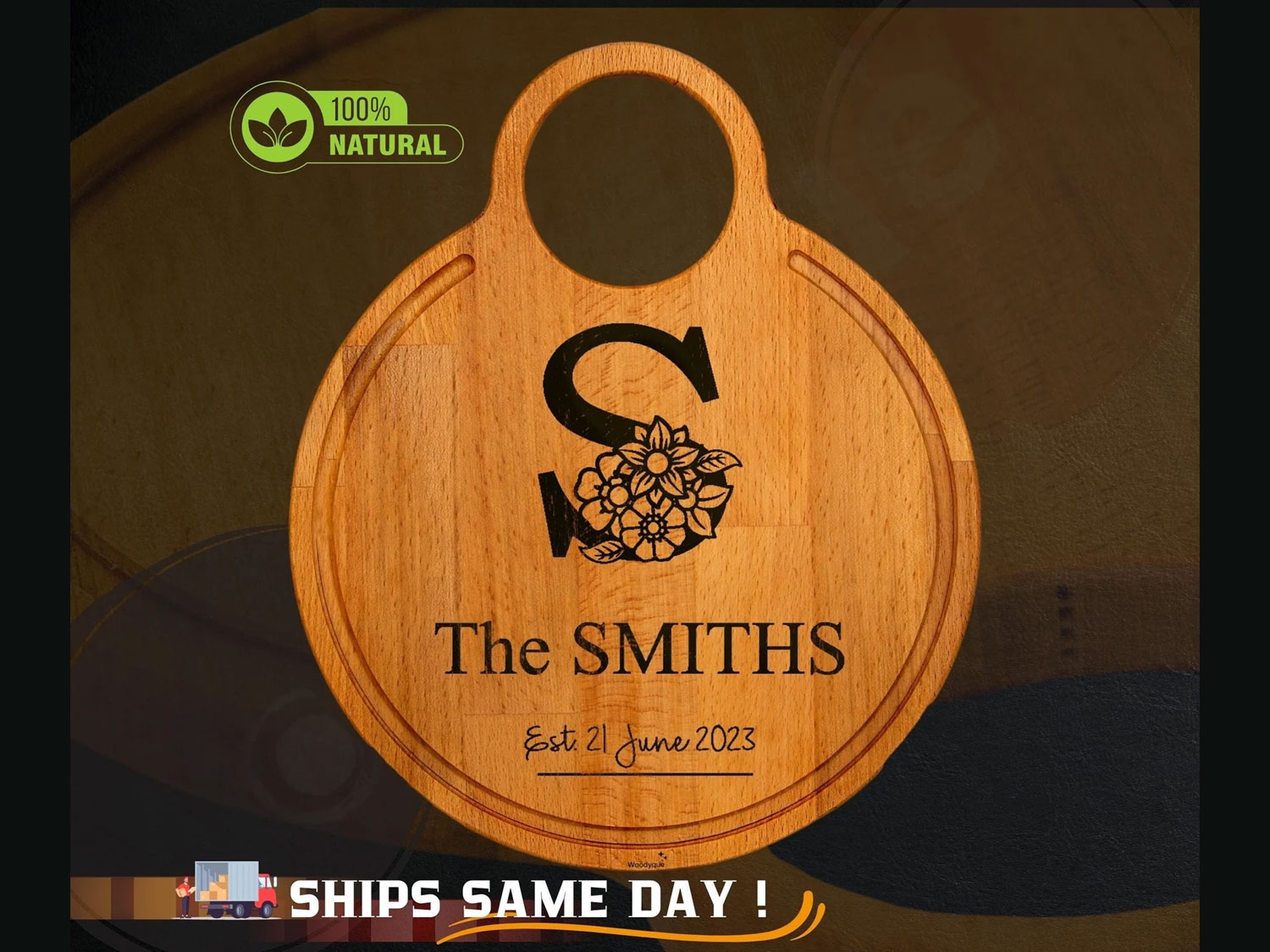 Personalized Round Wooden Cutting Board