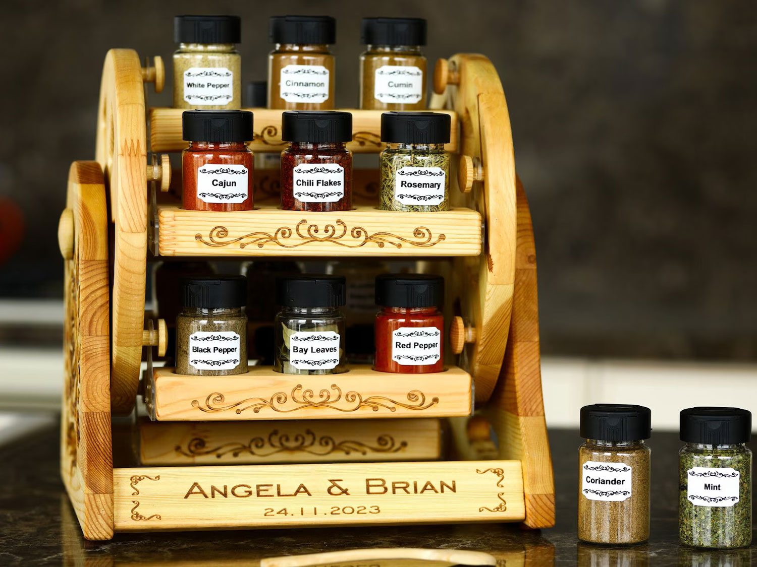 Personalized Vintage Spice Rack